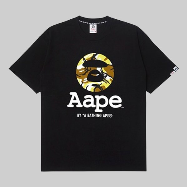 AAPE BY A BATHING APE MOON FACE TEE BLACK 