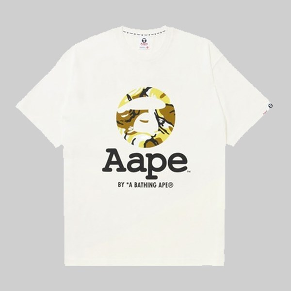 AAPE BY A BATHING APE MOON FACE TEE WHITE 