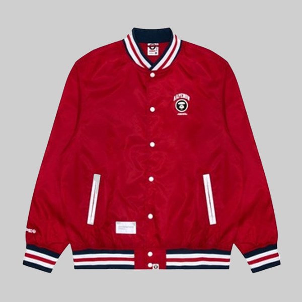 AAPE BY A BATHING APE VARSITY JACKET RED 