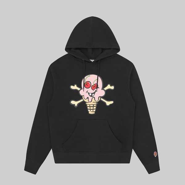ICE CREAM CONES AND BONES HOOD BLACK 