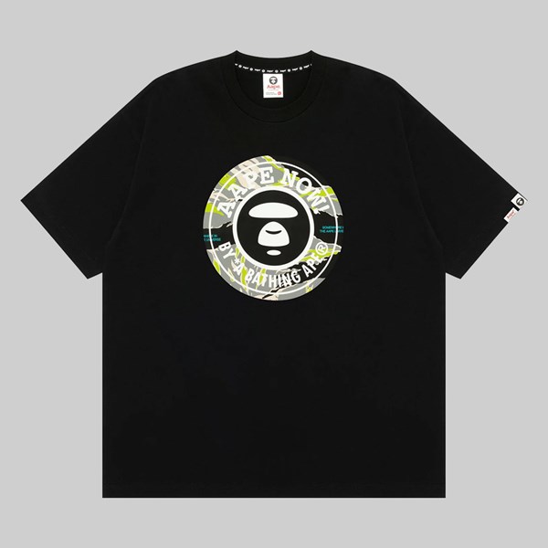 AAPE BY A BATHING APE CIRCLE LOGO TEE BLACK 