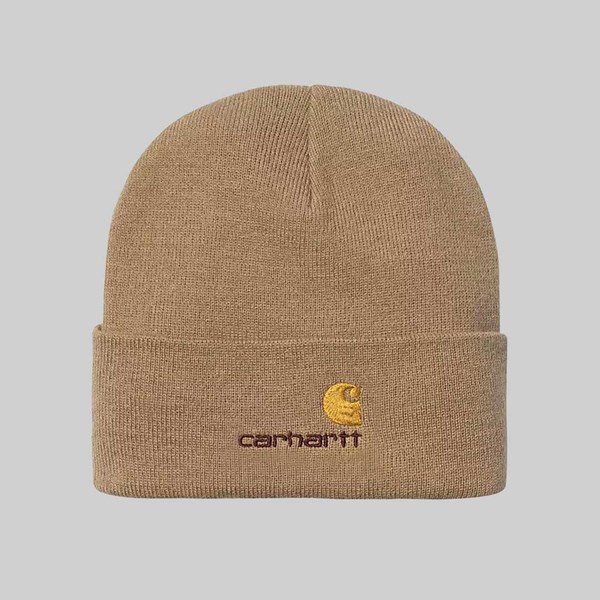 CARHARTT AMERICAN SCRIPT BEANIE PEANUT 