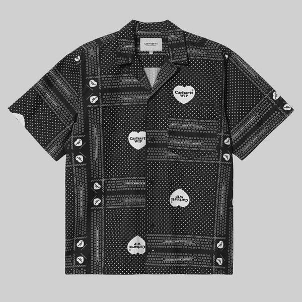 CARHARTT HEART BANDANA SHIRT BLACK 