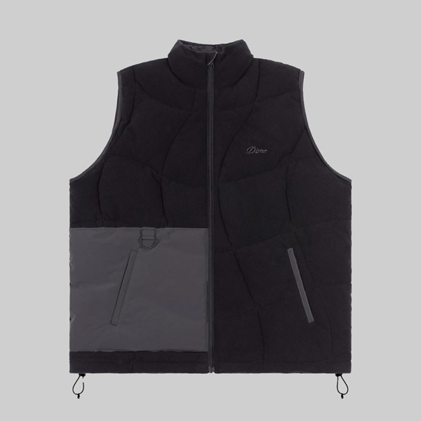 DIME SLEEVELESS PUFFER VEST BLACK 