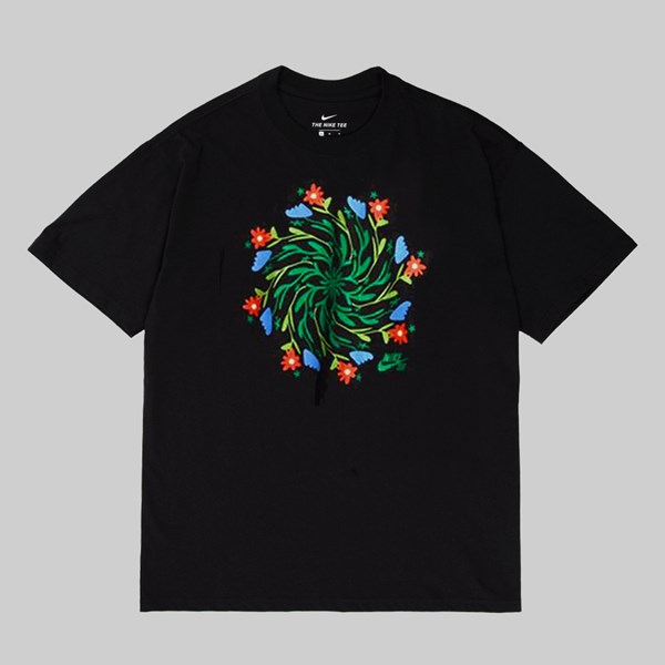 NIKE SB WILD FLOWER TEE BLACK 