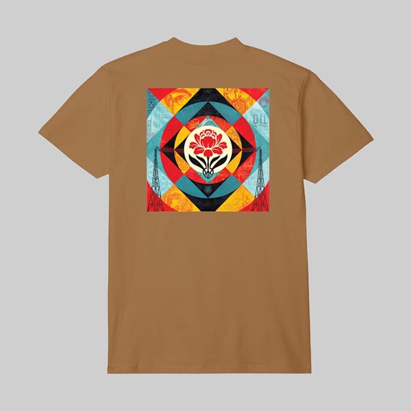 OBEY GEOMETRIC POWER TEE BROWN SUGAR 