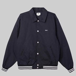 OBEY ICON FACE VARSITY JACKET BLACK 