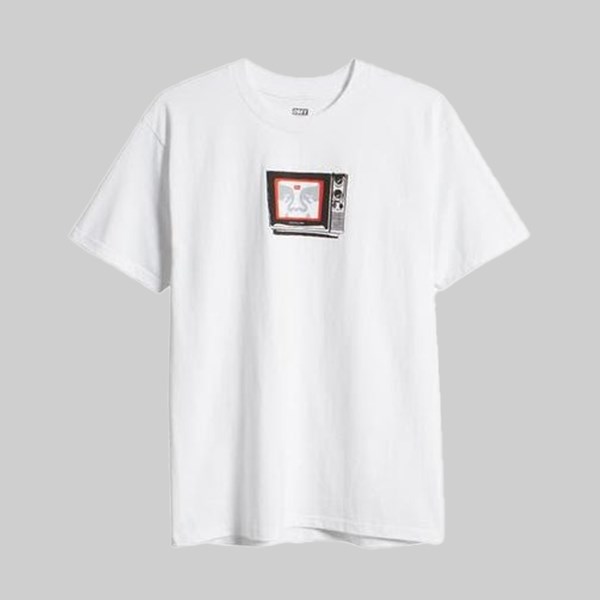 OBEY TV TEE WHITE 