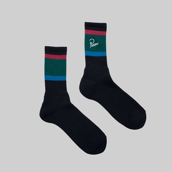 BY PARRA SCRIPT LOGO CREW SOCKS BLUE 