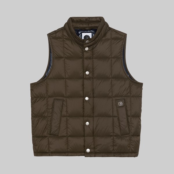 POLAR LT PUFFER VEST JACKET BROWN 
