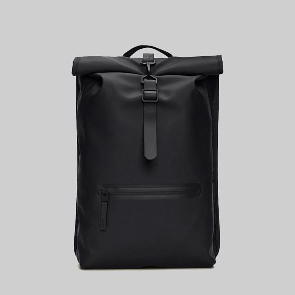 RAINS ROLLTOP RUCKSACK BLACK 
