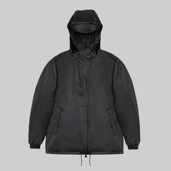 RAINS STORM BREAKER W3 JACKET BLACK GRAIN 