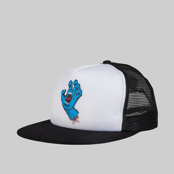 SANTA CRUZ SCREAMING HAND TRUCKER WHITE BLACK 