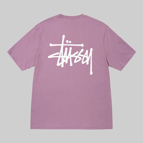 STUSSY BASIC LOGO TEE ORCHID 