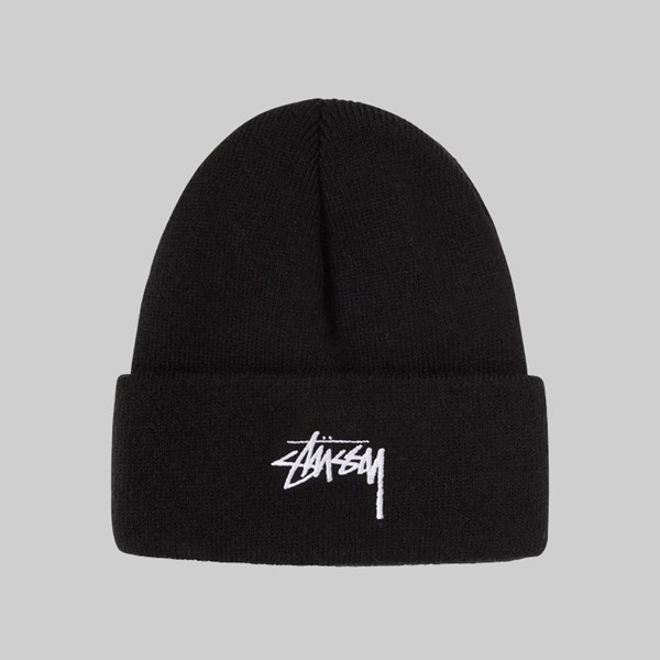 STUSSY SP22 STOCK CUFF BEANIE BLACK 
