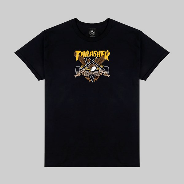 THRASHER X ANTI HERO TEE EAGLEGRAM BLACK 