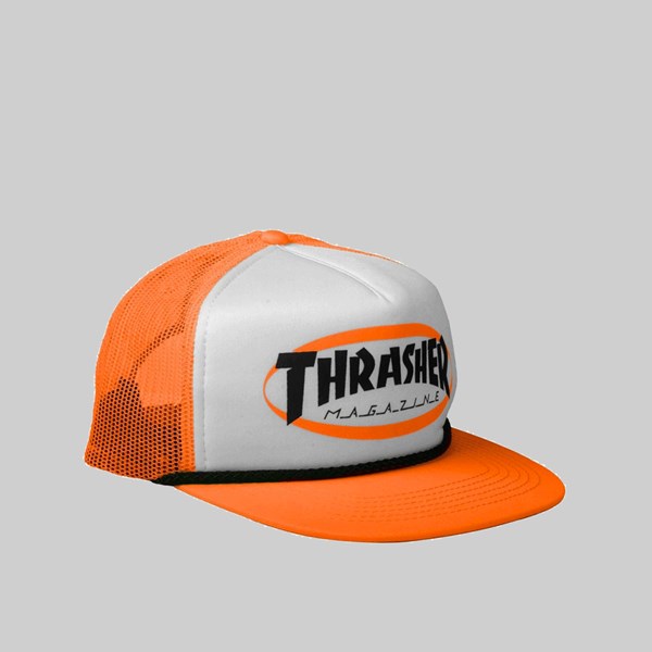 THRASHER ECLIPSE TRUCKER HAT ORANGE 